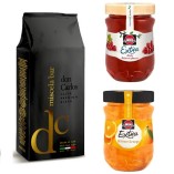 Кофе в зернах и 2 джема